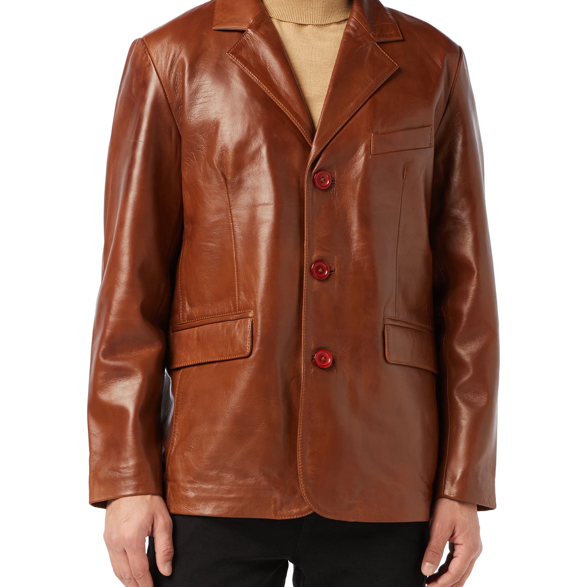 Men’s Vintage Mid Length Leather Jacket