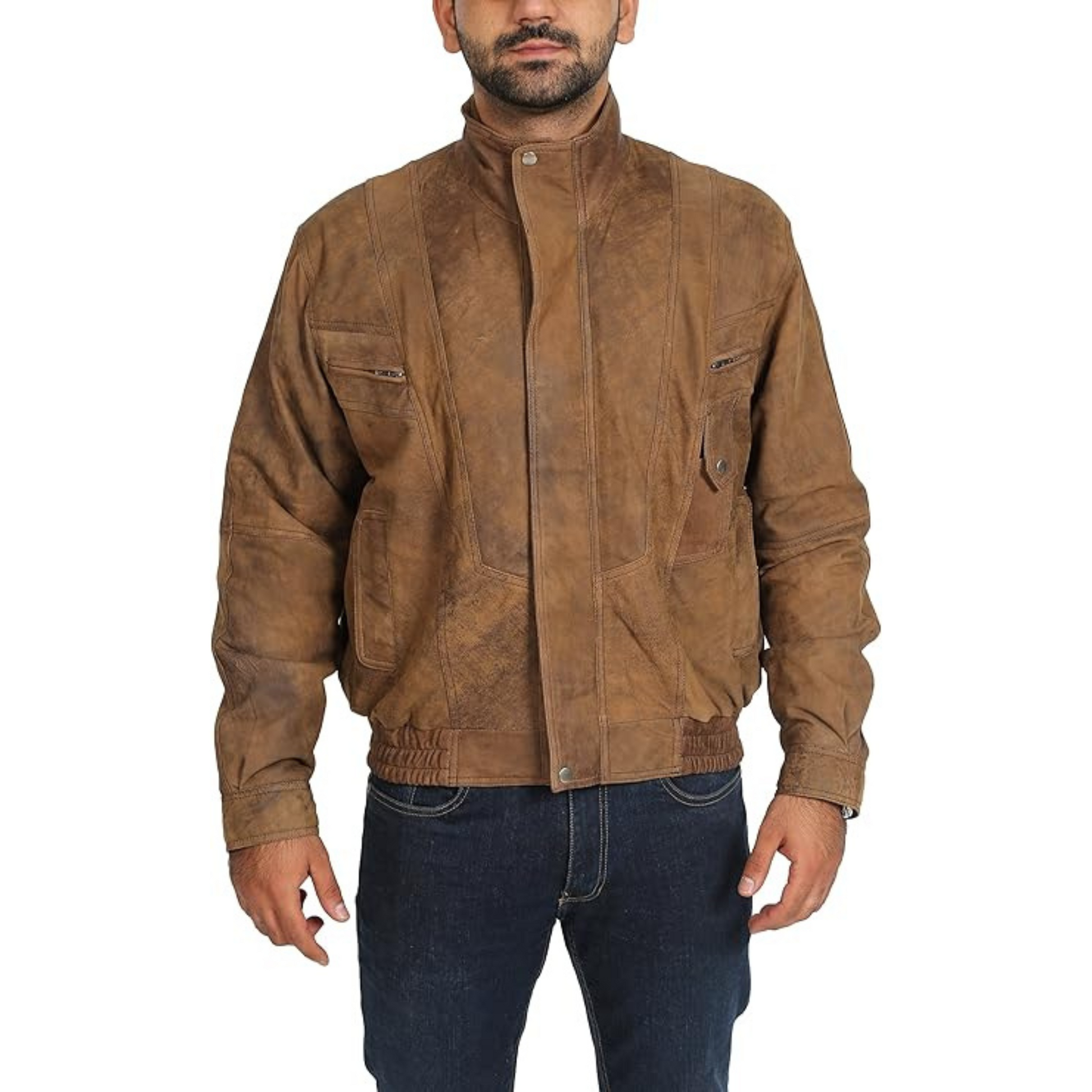 Mens Classic Leather Blouson Jacket